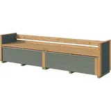 Weka Sitztruhe optionale Erweiterung für Gartenhaus Killarney Graugrün 50 x 63 x 235 cm