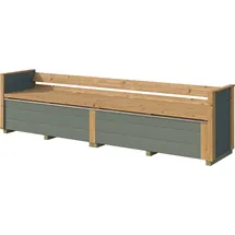 Weka Sitztruhe optionale Erweiterung für Gartenhaus Killarney Graugrün 50 x 63 x 235 cm