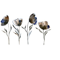 Queence Leinwandbild, BxH: 60 x 40 cm - braun | blau | weiss