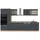 Vicco Küchenzeile R-Line 350 cm Schwarz Eiche