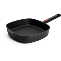 WOLL Eco Logic QXR - Induktiv -, 28 x 28 cm, 6.5 cm hoch, mit abnehmbaren Stiel - Geeignet für alle Herdarten, PFAS-frei, Antihaft-Versiegelung, Aluminiumguss, backofenfest, schwarz