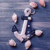 Ti-Flair 20 Servietten Papier 33x33cm 3-lagig hochwertige Einweg Papierservietten Maritim Anker Motiv Partyservietten Motivservietten Lunchservietten Blau Weiß