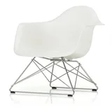 Vitra - Eames Plastic Armchair LAR, verchromt / weiß (Filzgleiter basic dark)