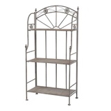 Metallregal - Regal mit 3 Böden in Antik grau Gartenregal Blumenregal Standregal