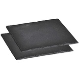 KESPER Servierplatte, 2er Pack, Schieferplatte, Buffet-Platte, aus Schiefer, geölt, Maße: 200 x 200 mm, schwarz