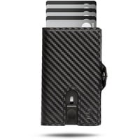 SLIMJACK SlimJack® Wallet mit Münzfach - Jackster Wallet - Kreditkartenetui mit RFID-Schutz - Geldbeutel für Herren - Aluminium-Kartenhalter - Smart Wallet für Karten & Münzen - Carbon Stil