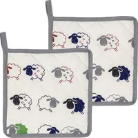 Kracht Topflappen "Schäfchen" 2er-Pack Schäfchen Größe 22x22 cm