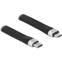DeLock USB 2.0 Flachbandkabel USB Type-CTM zu USB Typ Micro-B 13,5 cm PD 3 A
