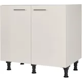 Nobilia Spülenschrank ""Flash", vormontiert, mit höhenverstellbaren Sockelfüßen", grau (front: lacklaminat seidengrau hochglanz, korpus: seidengrau), B:90cm H:87cm T:58,3cm, Schränke, Breite 90 cm