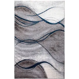 OTTO home Teppich OTTO HOME "Tritom" Gr. 6, blau, B:200cm H:9mm L:300cm, Kunstfaser, Teppiche, Teppich, mit besonders weichem Flor, Kurzflor, modernes Wellen Muster