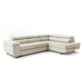 storez24 Eckcouch Textil 3-Sitzer Beige