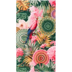 Strandtuch HIP "Palay", grün, B:100cm L:180cm, Frotteevelours, Frotteevelours, Handtücher (Packung), Hip Strandtuch, Baumwolle, Frotteevelours, 100x180, Weich, Mandala