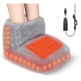 Elektrischer Fußwärmer, Fusswärmer mit 3 Temperaturstufen, Elektrische Fußheizung, Waschbar Fusswärmer Abschaltautomatik und Überhitzungsschutz, 3 Timer, Waschbarer Stoff