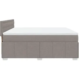 vidaXL Boxspringbett mit Matratze Taupe 180x200 cm Stoff