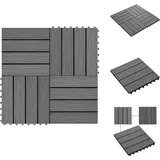 Vidaxl - Terrassenfliesen 11 Stk. Tief Geprägt wpc 30x30cm 1 qm Grau - Terrasse - Garten - Balkon - Rutschfeste Fliesen - wpc Fliesen