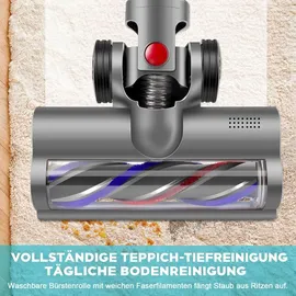 blyno Bürste Kompatibel für Dyson V7, V8, V10, V11, V15 Staubsauger Elektrobürste mit Direktantrieb mit 4 Frontlichten Hartboden und KurzflorigeTepp