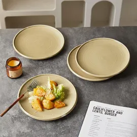 JIWOO Speiseteller Ø 21 cm braun 4er Set