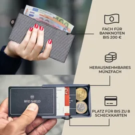 slimpuro Geldbörse Herren, Slim Wallet mit RFID Schutz, Leder-Geldbörse Herren Klein mit Münzfach, Portmonee für Herren und Damen, Kartenetui & Geldbeutel für Herren, Brieftasche für 8 Karten