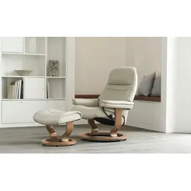 Stressless Relaxsessel Leder 75 x 100 x 73 cm creme mit Hocker