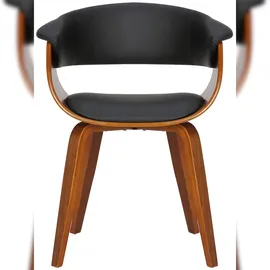 CLP 2er Set Stühle Bruce mit Kunstlederbezug I Sessel mit Polsterung, Rückenlehne und Holzgestell Bis 150 kg belastbar