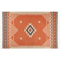 Beliani Teppich Gavar Orange 200 x 300 cm Baumwolle Kelim