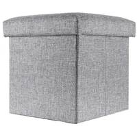 Intirilife Sitzhocker Faltbar Stoff 38 x 38 x 38 cm Fels Grau