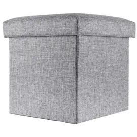Intirilife Sitzhocker Faltbar Stoff 38 x 38 x 38 cm Fels Grau