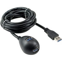 InLine USB 3.0 Verlängerung, A Stecker / Buchse, schwarz, mit Standfuß, 1m