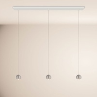 s.luce Beam LED Esstisch-Pendelleuchte Balken Hängelampe Esszimmer Hängeleuchte Aluminium Schiene in Weiß Länglich 3-flammig