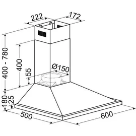 Bomann DU 652.1 IX Wandhaube 60 cm