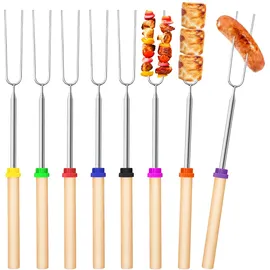 paryou Grillgabel Teleskop 31-81 cm Edelstahl weiß