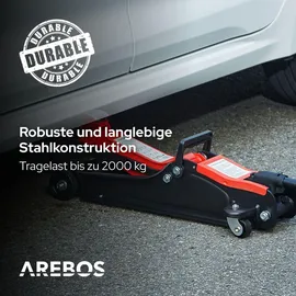 Arebos Rangierwagenheber Stahl 85-385 mm rot