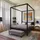 le quai des affaires - Doppel-himmelbett Romance 140x190 / Schwarz/ 199x147x210