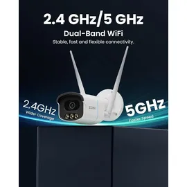 ZOSI AuroraLux 4K WLAN Überwachungskamera Außen 8MP Weiß