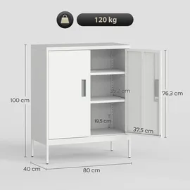 Homcom Aktenschrank 80 x 40 x 100 cm Weiß