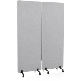 HJH Office Trennwand FLEXMIUT 2er Set Hellgrau