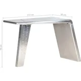 vidaXL Schreibtisch Flugzeugflügel-Optik Silbern 112x50x76 cm Metall