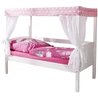 TICAA Himmelbett Lino Mini Kiefer weiß stern-rosa