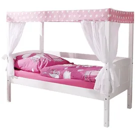TICAA Himmelbett Lino Mini Kiefer weiß stern-rosa