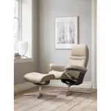 Stressless Stressless® Relaxsessel »Sunrise«, (Set, Relaxsessel mit Hocker), mit Hocker, mit Cross Base, Größe S, M & L, Holzakzent Wenge, beige