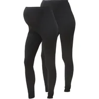 MAMA LICIOUS Umstandsleggings "MLLEA", Damen, Gr. L (40), N-Gr, schwarz (schwarz, schwarz), Jersey, Obermaterial: 95% Baumwolle, 5% Elasthan, unifarben, Basic, lang, Hosen, in körpernahem Fit