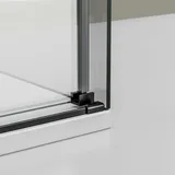 Bernstein Dx906 Flex Eckdusche mit Schiebetür 100 x 100 cm schwarz matt Echtglas inkl. Duschtasse