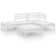 vidaXL Garten-Lounge-Set 5-tlg. Massivholz Kiefer weiß