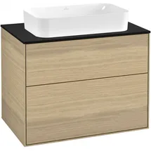 Villeroy & Boch Finion Waschtischunterschrank G22200PC 80x60,3cm, Emotion, Abdeckplatte black matt, Oak Veneer