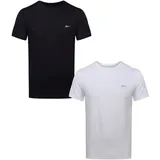 Reebok Unterhemd "Clancy", Herren, Gr. S (44), N-Gr, schwarz-weiß (schwarz, weiß), Stoff, Obermaterial: 92% Polyester, 8% Elasthan, unifarben, körpernah, Rundhals, Unterhemden Unterhemd, Kurzarm, mit Logo, basic, atmungsaktiv, bequem, Rundhalsausschnitt