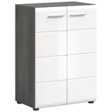 xonox.home Kommode Salsa 60 x 85 x 37 cm Weiß/Rauchsilber