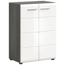 xonox.home Kommode Salsa 60 x 85 x 37 cm Weiß/Rauchsilber