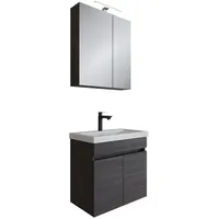 Planetmöbel Badmöbel Set - Waschtisch mit Spiegelschrank 60 cm