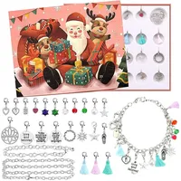 XISTEST Schmuck Adventskalender, Adventskalender MäDchen 2024, Adventskalender Teenager MäDchen, Adventskalender Schmuck MäDchen, 1 Armband 1 Halskette 22 Charms