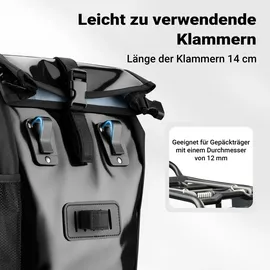 Wiltec Gepäckträgertasche 16 l schwarz